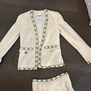 Chanel Ivory Women's Blazer with Chain Detail